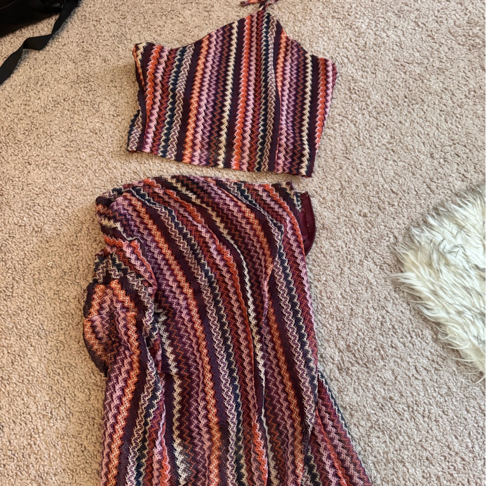 Francesca’s boutique Multicolor Knit Two-Piece Set